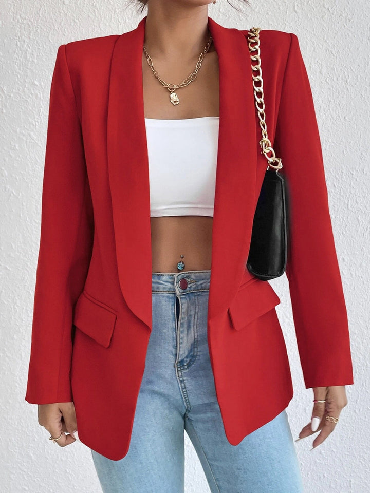 Women’s Shawl Collar Long Sleeve Blazer | Comfortable Polyester-Spandex Fit